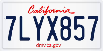 CA license plate 7LYX857