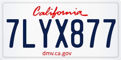 CA license plate 7LYX877