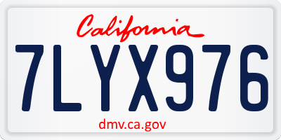 CA license plate 7LYX976