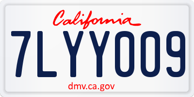 CA license plate 7LYY009