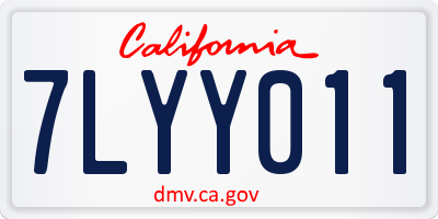 CA license plate 7LYY011