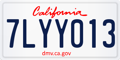 CA license plate 7LYY013