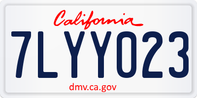 CA license plate 7LYY023