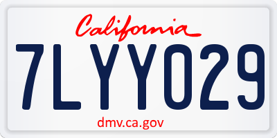 CA license plate 7LYY029