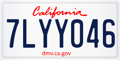 CA license plate 7LYY046