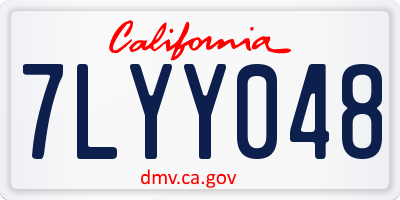 CA license plate 7LYY048