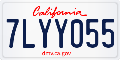 CA license plate 7LYY055
