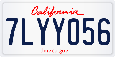 CA license plate 7LYY056