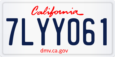 CA license plate 7LYY061