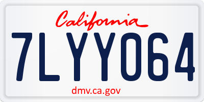 CA license plate 7LYY064