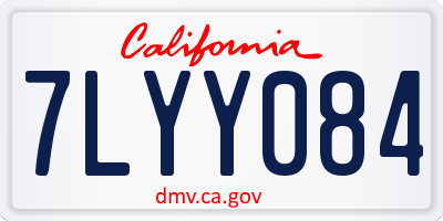 CA license plate 7LYY084
