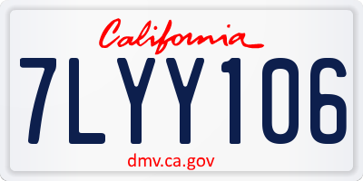 CA license plate 7LYY106