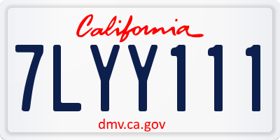 CA license plate 7LYY111