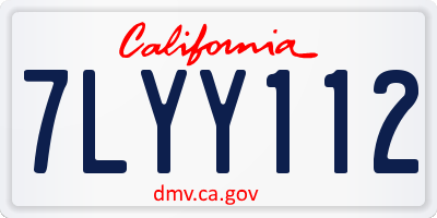 CA license plate 7LYY112