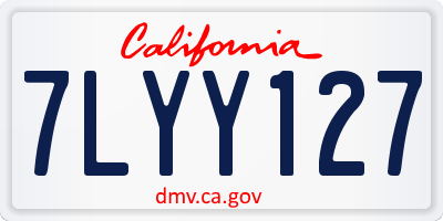 CA license plate 7LYY127