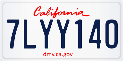 CA license plate 7LYY140