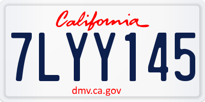 CA license plate 7LYY145