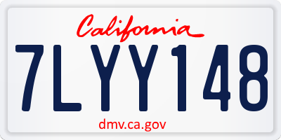 CA license plate 7LYY148