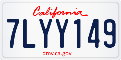 CA license plate 7LYY149