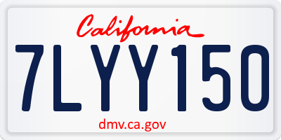 CA license plate 7LYY150