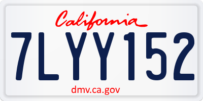 CA license plate 7LYY152