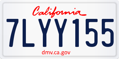 CA license plate 7LYY155