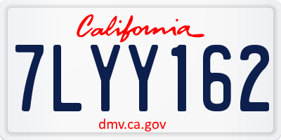 CA license plate 7LYY162
