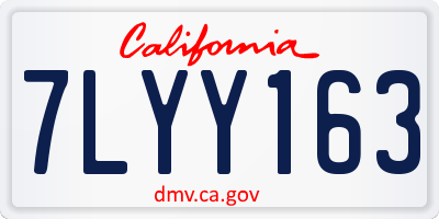 CA license plate 7LYY163