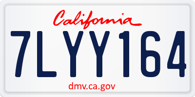 CA license plate 7LYY164