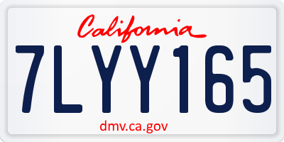 CA license plate 7LYY165