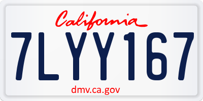 CA license plate 7LYY167