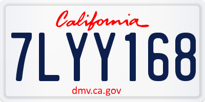 CA license plate 7LYY168