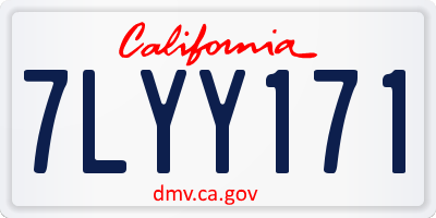 CA license plate 7LYY171