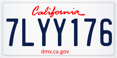 CA license plate 7LYY176