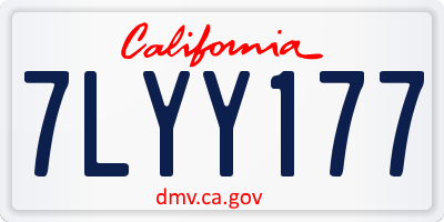 CA license plate 7LYY177