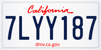 CA license plate 7LYY187