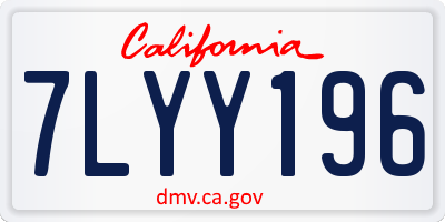 CA license plate 7LYY196