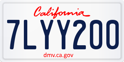 CA license plate 7LYY200