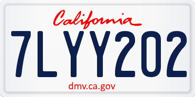 CA license plate 7LYY202