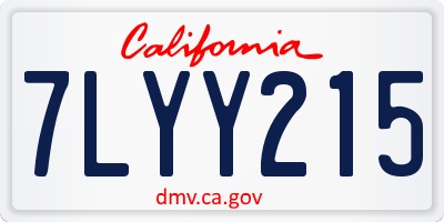 CA license plate 7LYY215