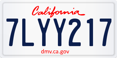 CA license plate 7LYY217
