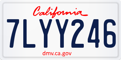 CA license plate 7LYY246