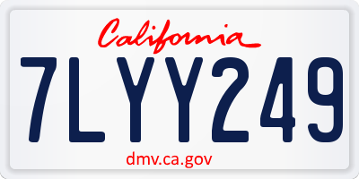 CA license plate 7LYY249