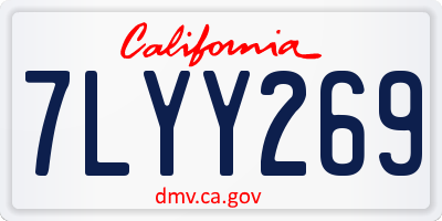 CA license plate 7LYY269