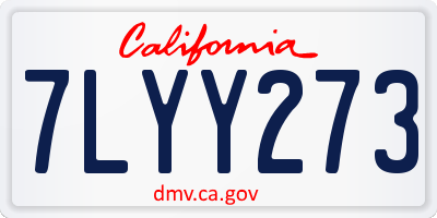 CA license plate 7LYY273