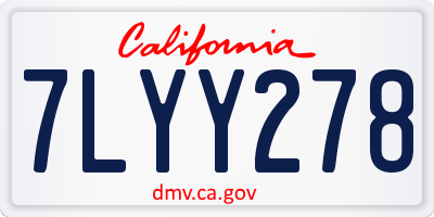 CA license plate 7LYY278
