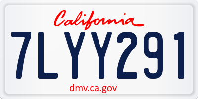 CA license plate 7LYY291