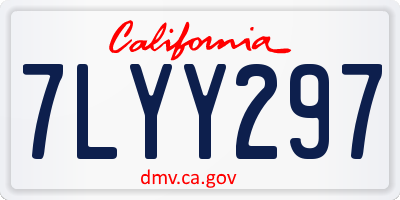 CA license plate 7LYY297