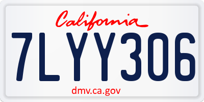 CA license plate 7LYY306