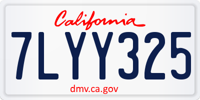 CA license plate 7LYY325